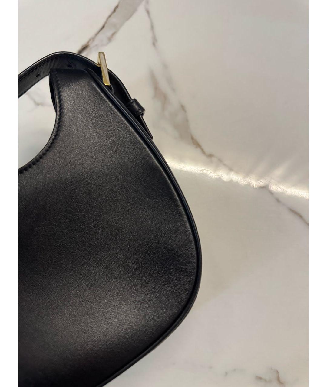 SAINT LAURENT Черная кожаная сумка с короткими ручками, фото 6