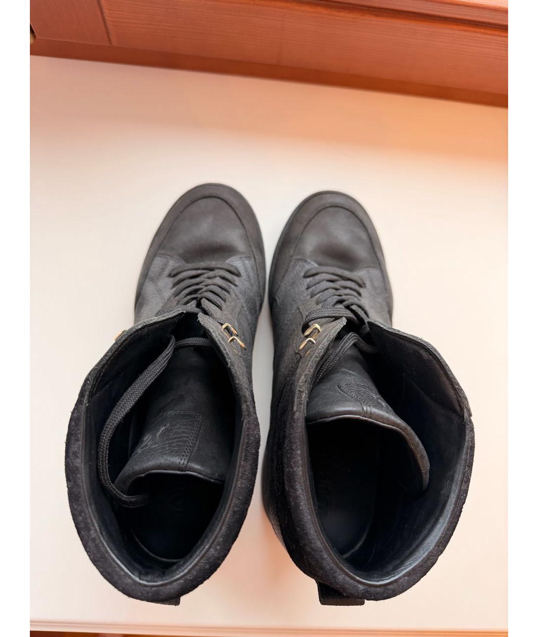 LOUIS VUITTON Черные кожаные кроссовки, фото 3