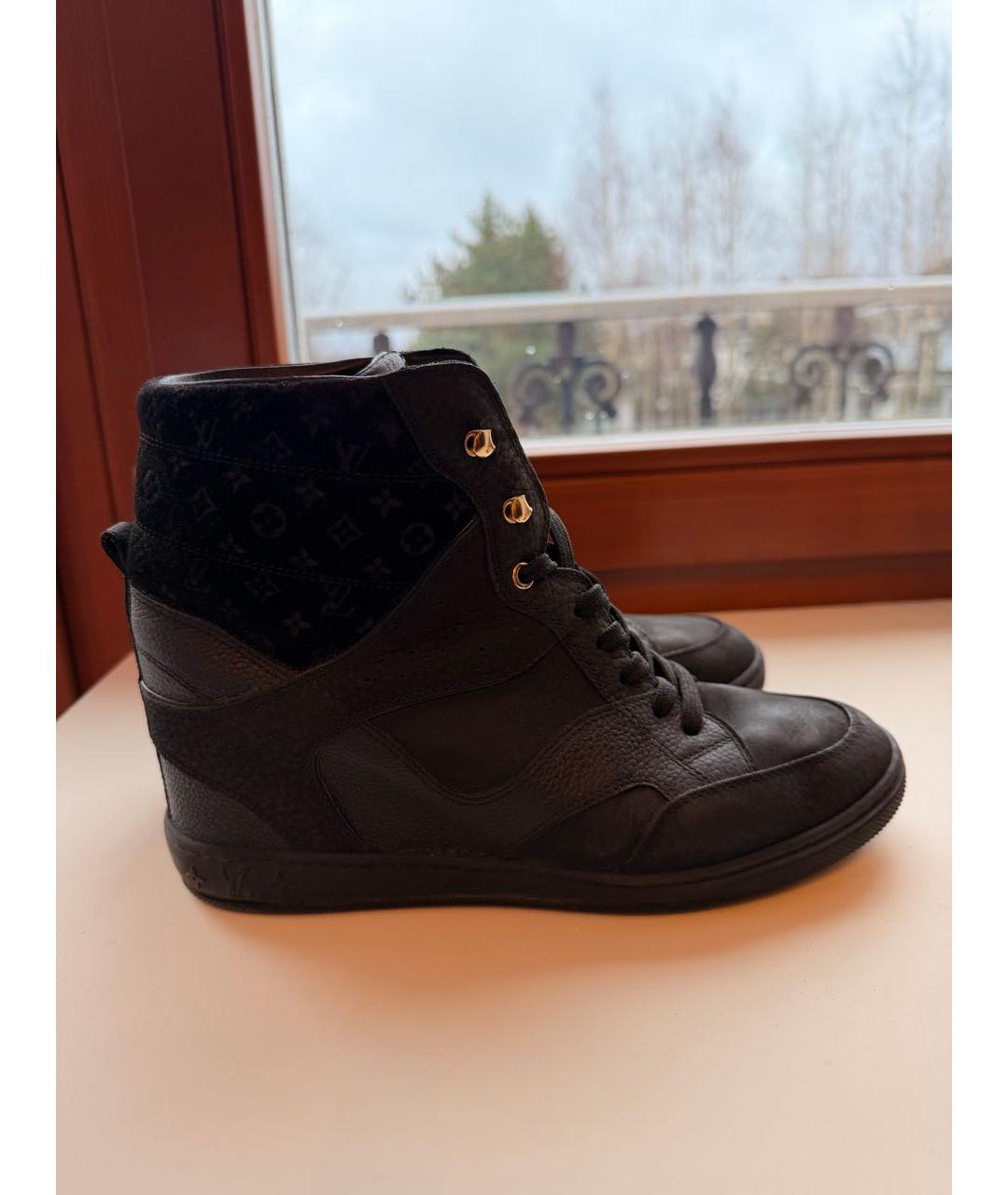 LOUIS VUITTON Черные кожаные кроссовки, фото 5