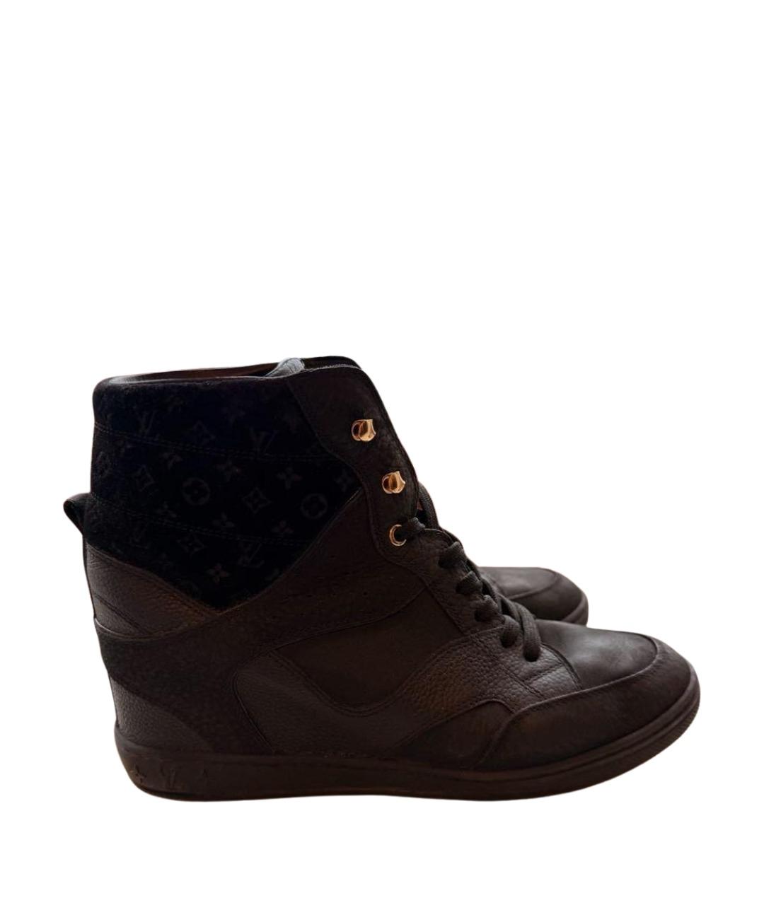 LOUIS VUITTON Черные кожаные кроссовки, фото 1