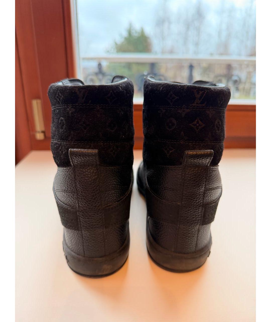 LOUIS VUITTON Черные кожаные кроссовки, фото 4