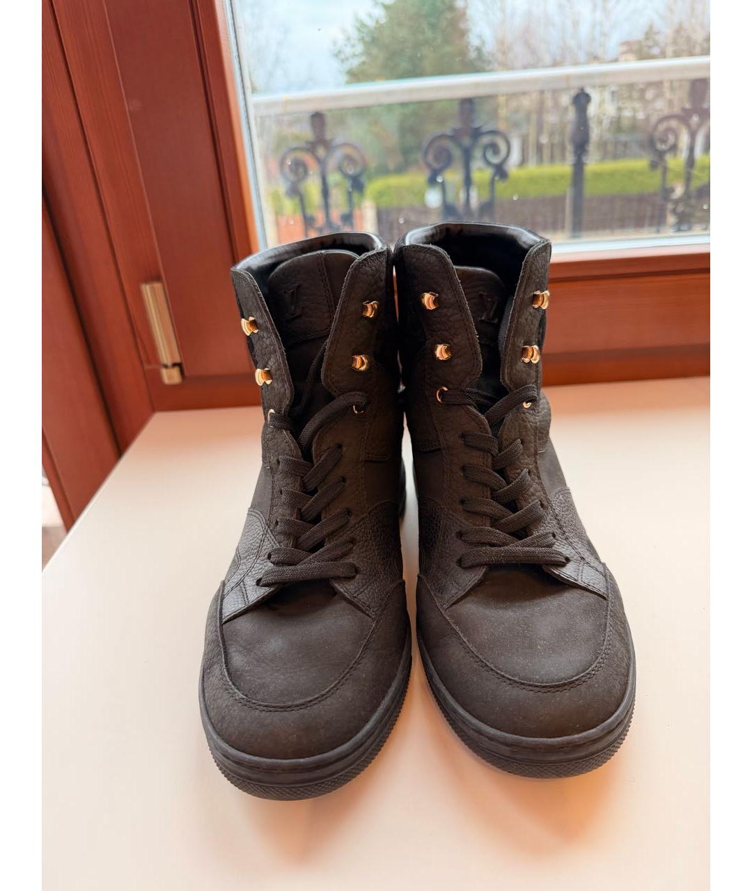 LOUIS VUITTON Черные кожаные кроссовки, фото 2