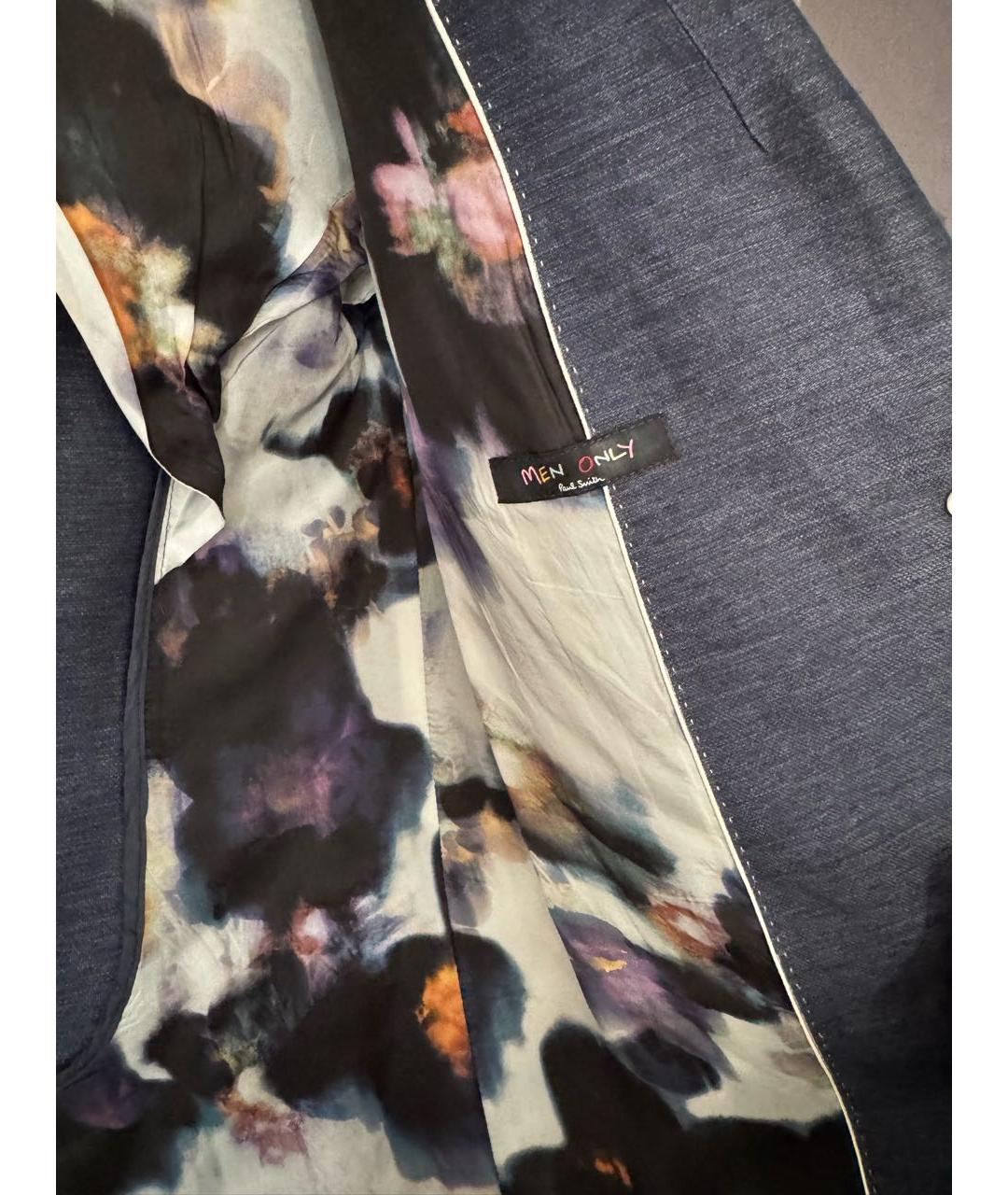 PAUL SMITH Темно-синий льняной жакет/пиджак, фото 5