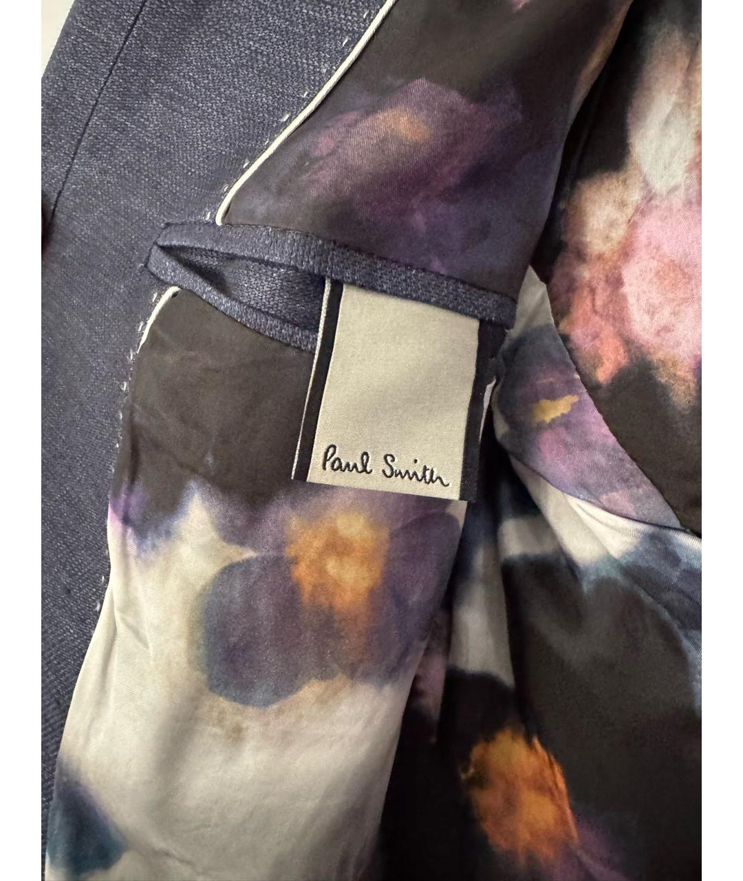 PAUL SMITH Темно-синий льняной жакет/пиджак, фото 6