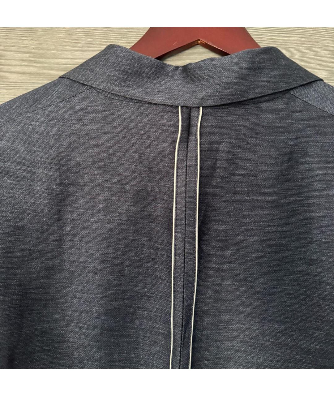 PAUL SMITH Темно-синий льняной жакет/пиджак, фото 3