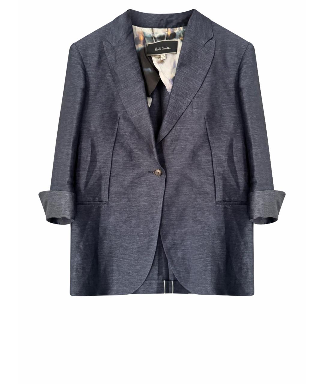 PAUL SMITH Темно-синий льняной жакет/пиджак, фото 1