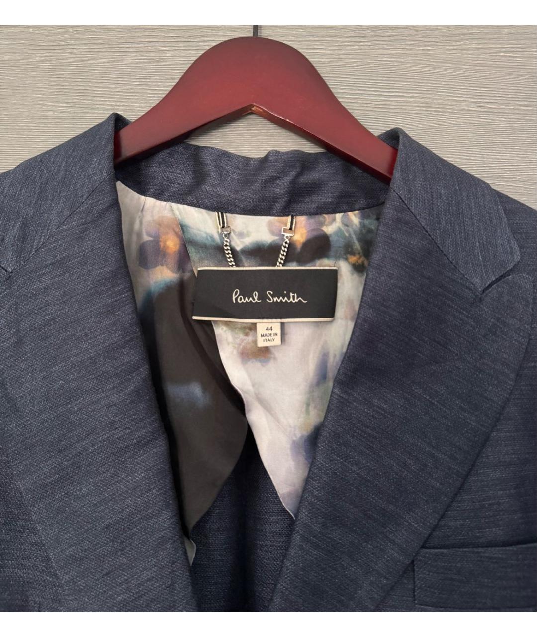 PAUL SMITH Темно-синий льняной жакет/пиджак, фото 4