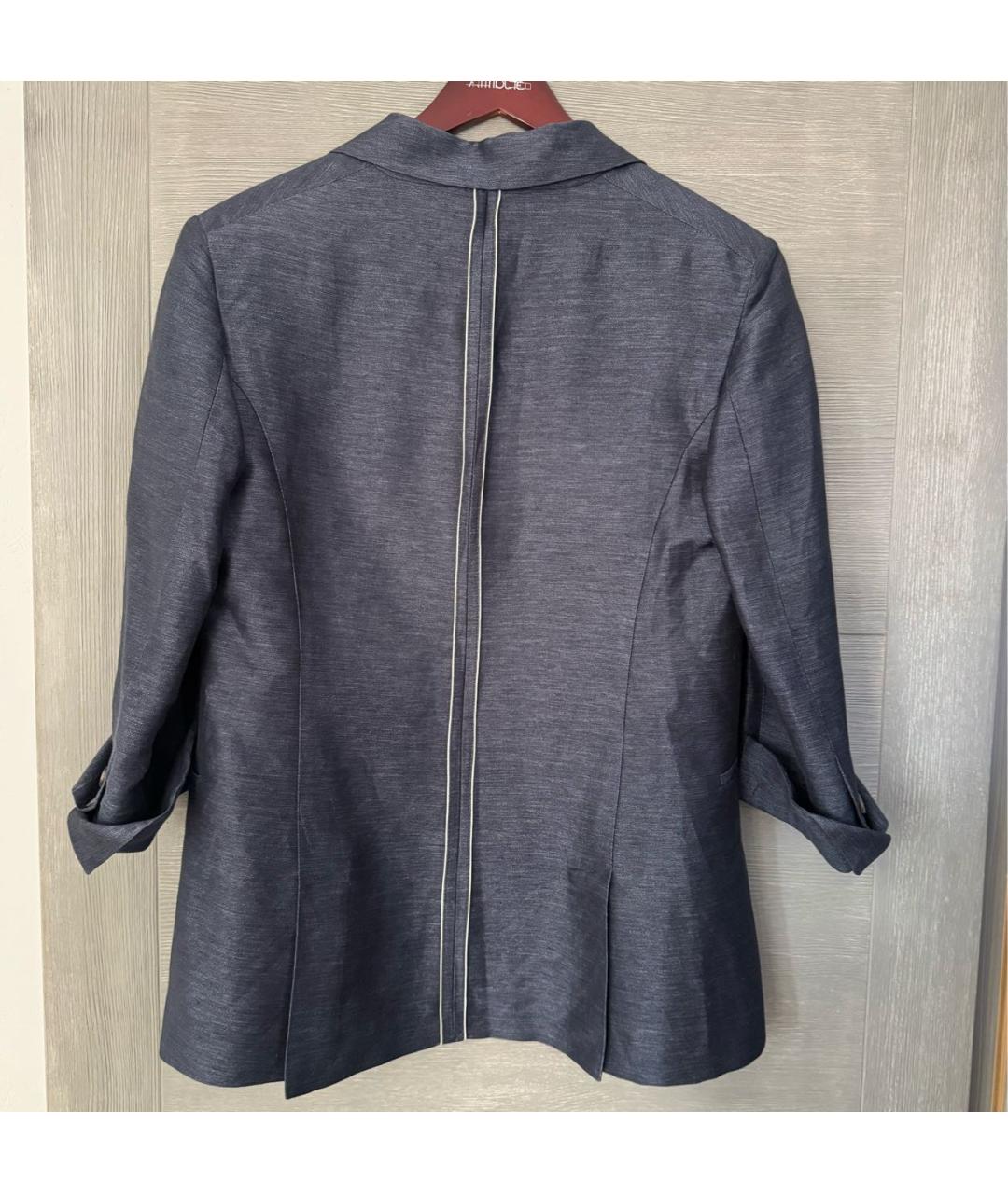 PAUL SMITH Темно-синий льняной жакет/пиджак, фото 2