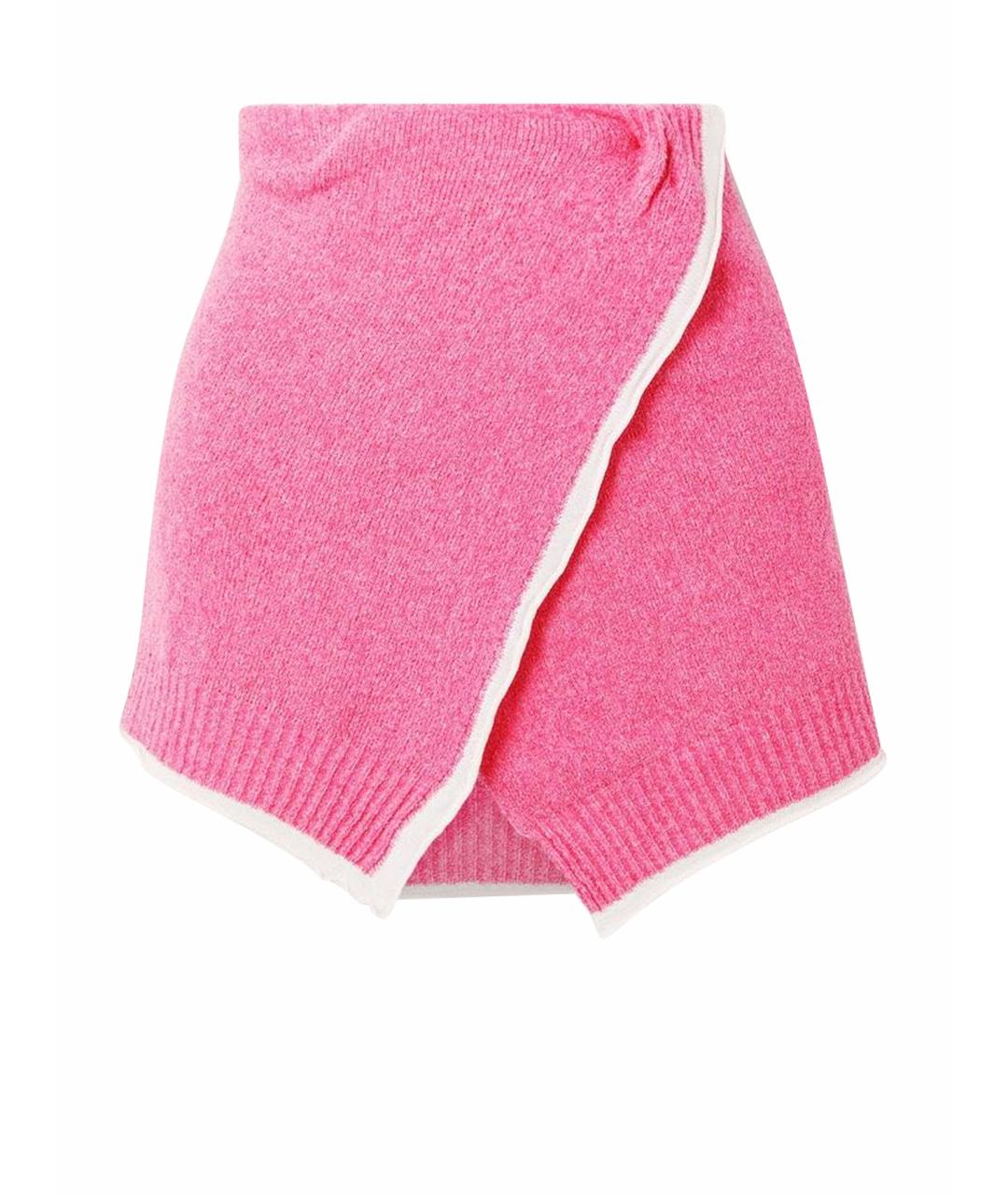 JACQUEMUS Розовая хлопковая юбка мини, фото 1