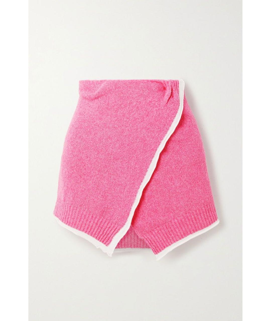 JACQUEMUS Розовая хлопковая юбка мини, фото 6