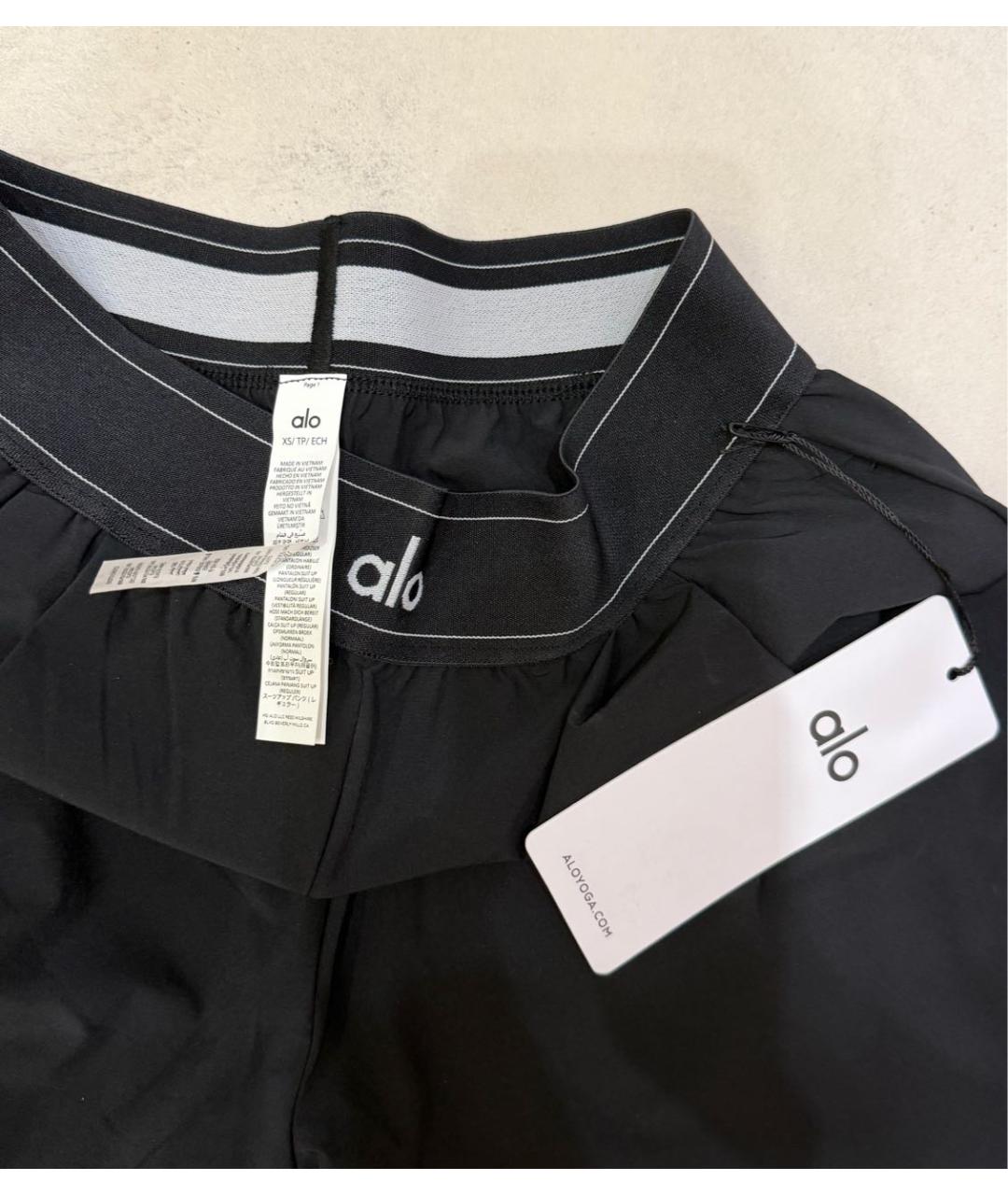 ALO YOGA Черные полиэстеровые спортивные брюки и шорты, фото 3