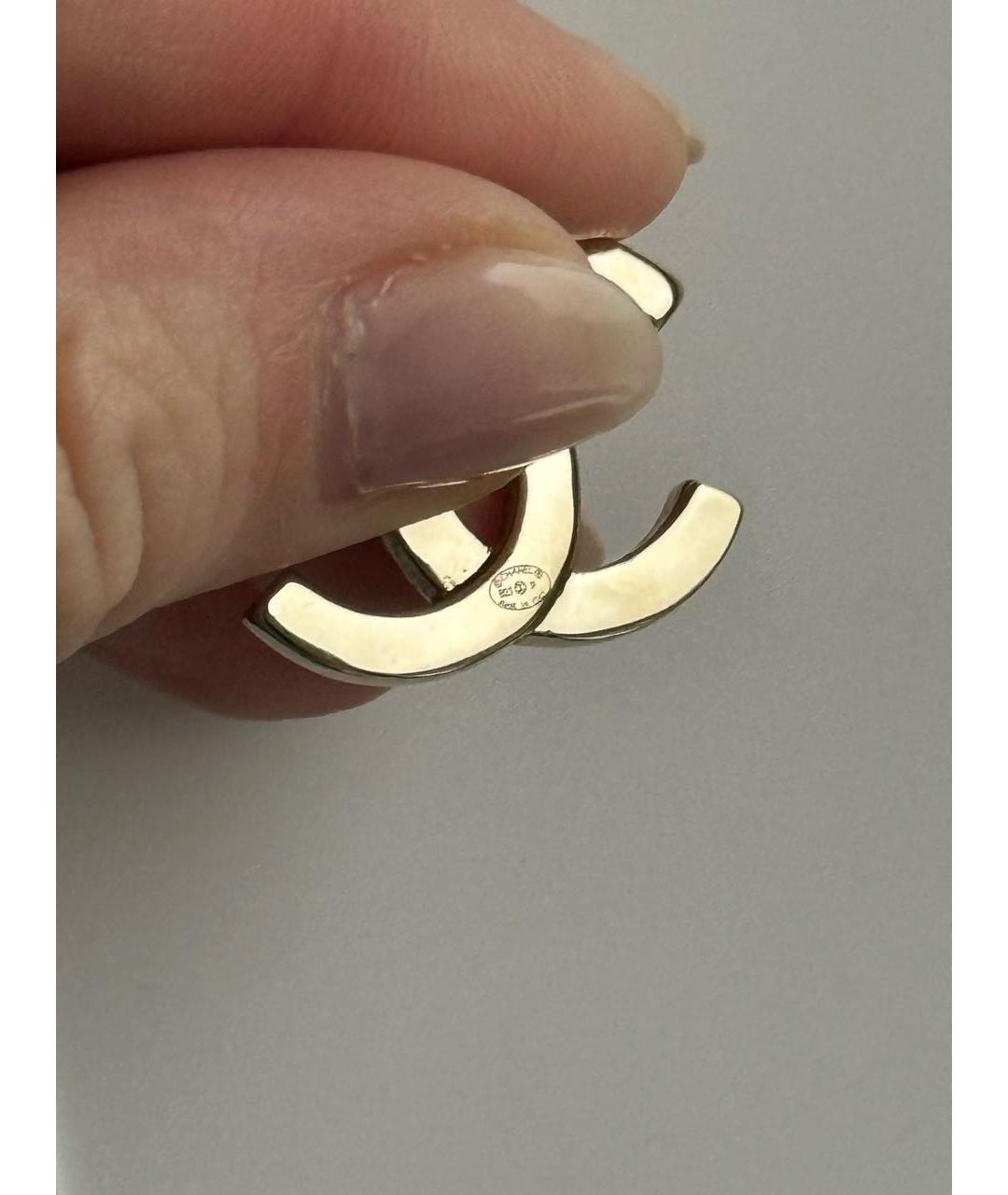 CHANEL Золотые металлические серьги, фото 4