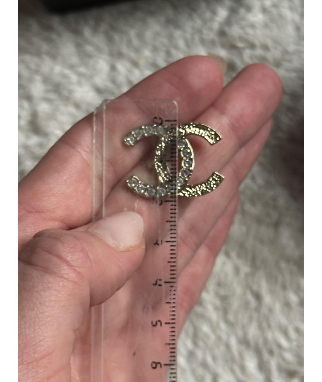 CHANEL Золотые металлические серьги, фото 5