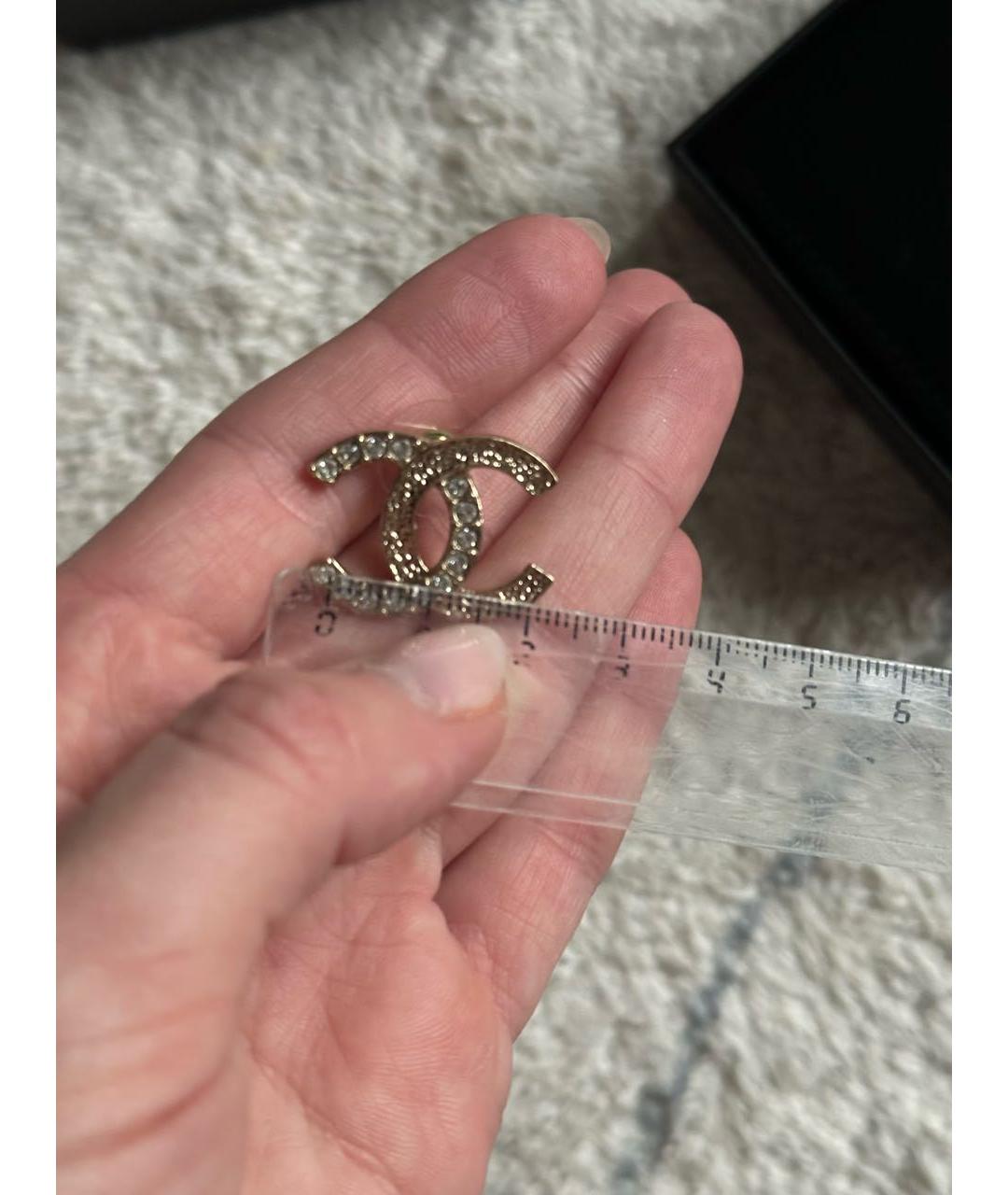 CHANEL Золотые металлические серьги, фото 7