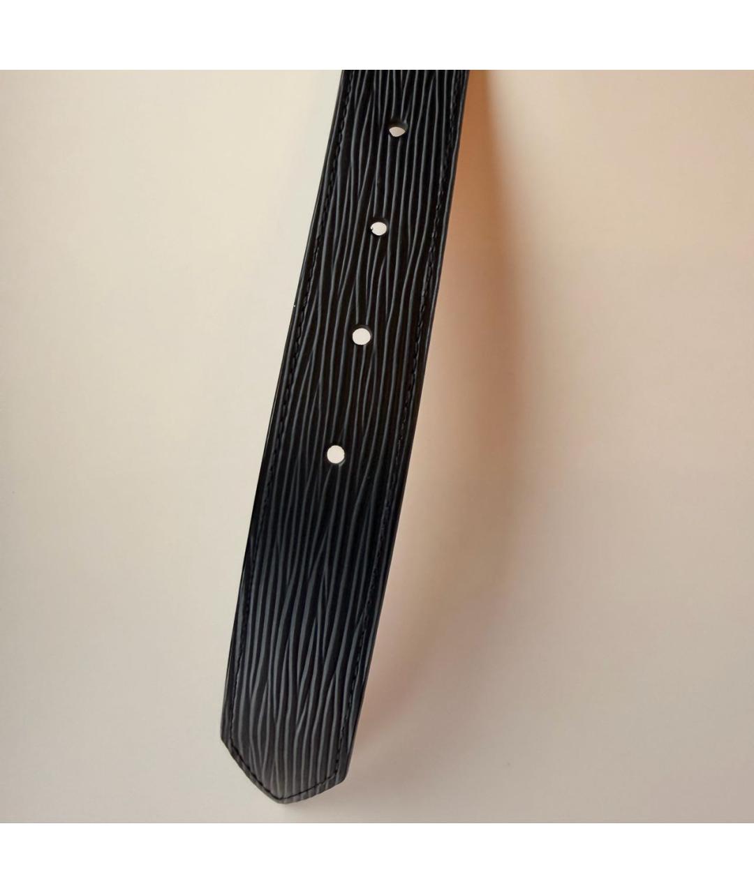 LOUIS VUITTON Черный кожаный ремень, фото 2