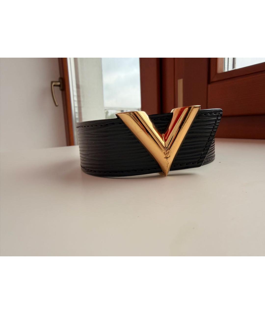 LOUIS VUITTON Черный кожаный ремень, фото 5