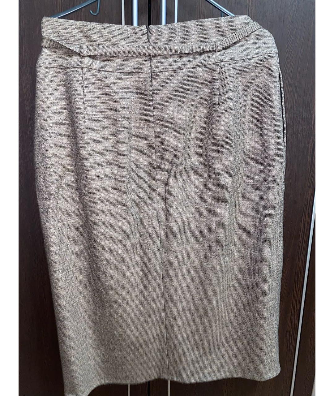 ESCADA Коричневая шерстяная юбка миди, фото 2