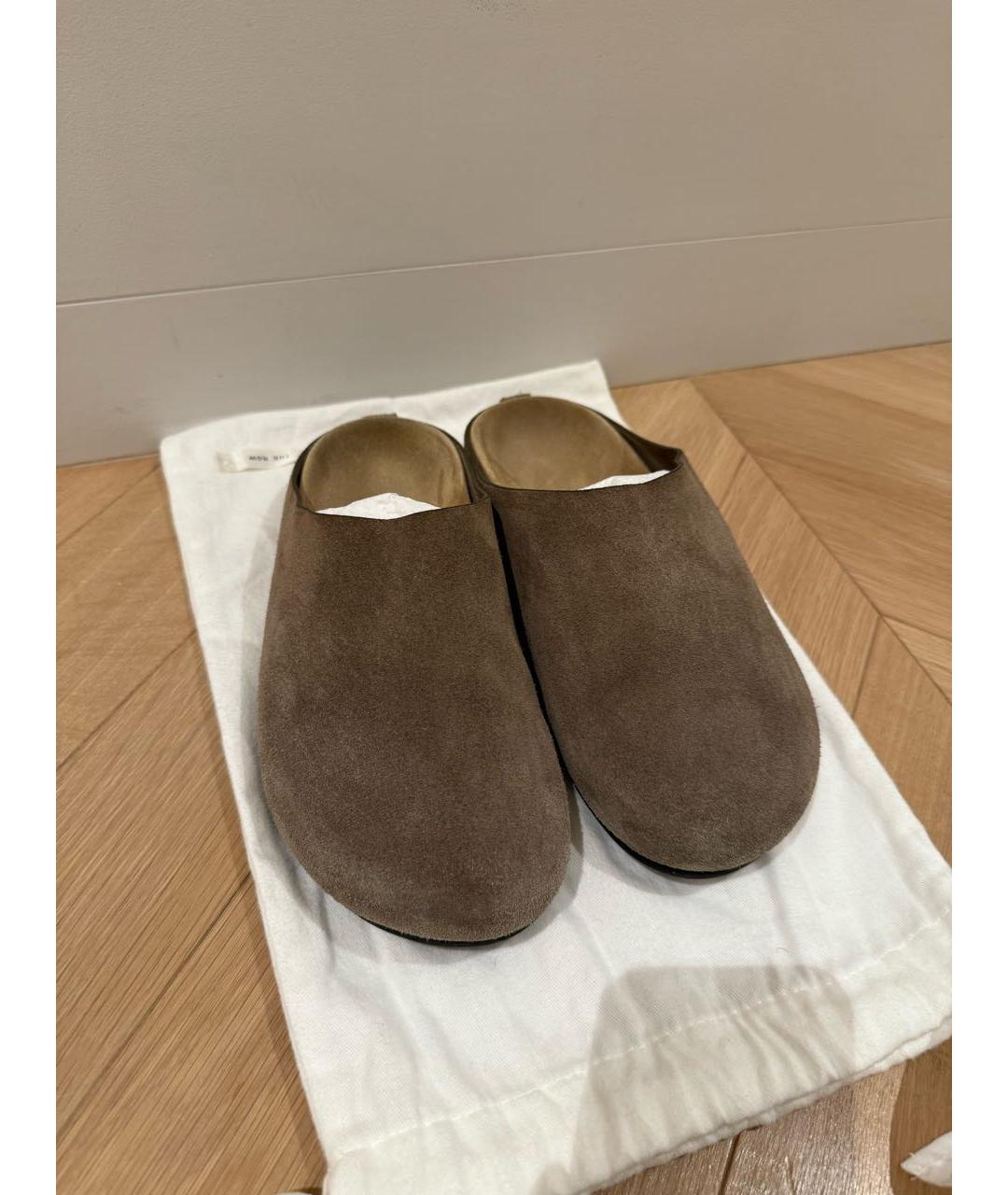 THE ROW Хаки замшевые сабо, фото 2