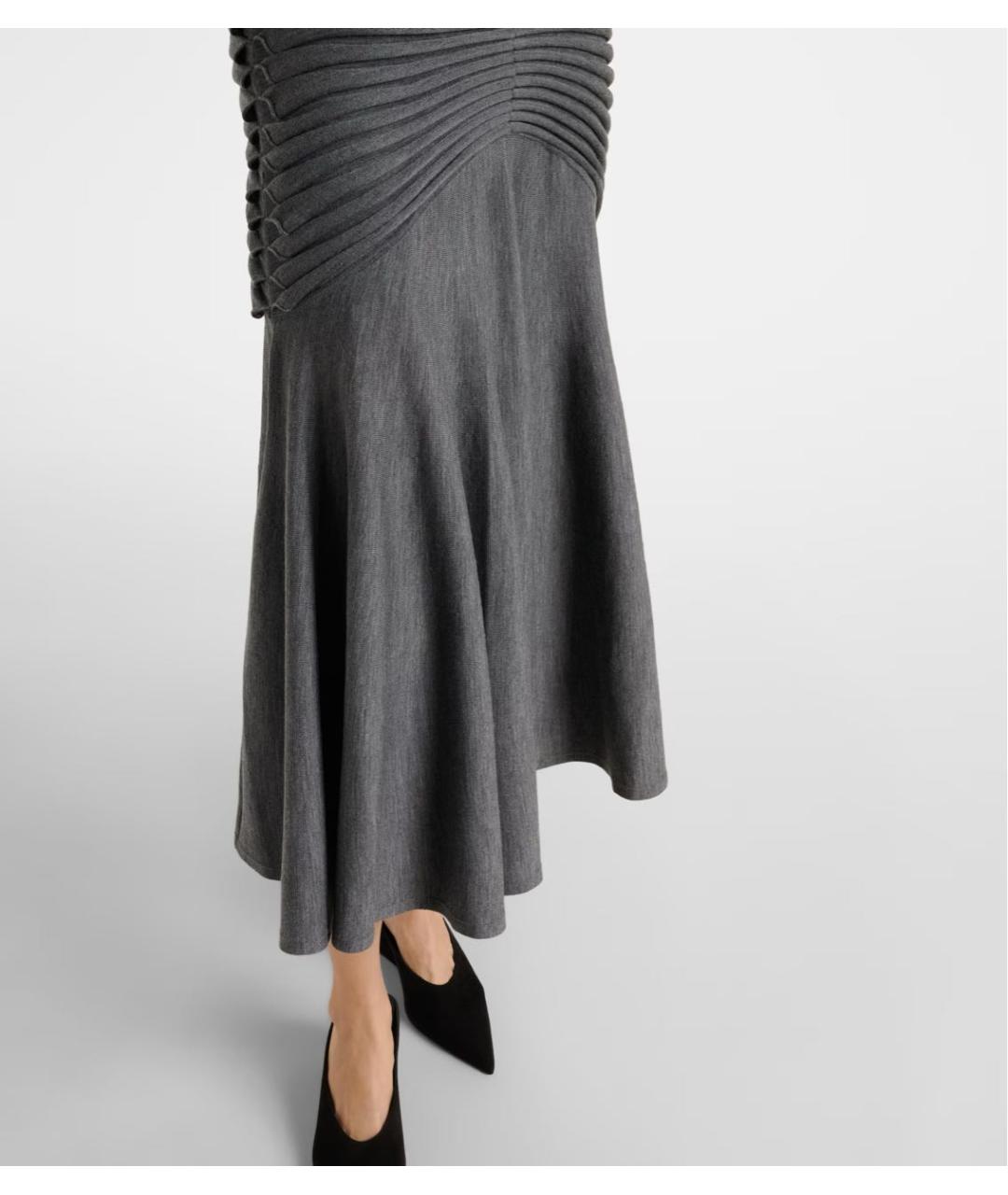 ALAIA Серое шерстяное повседневное платье, фото 6