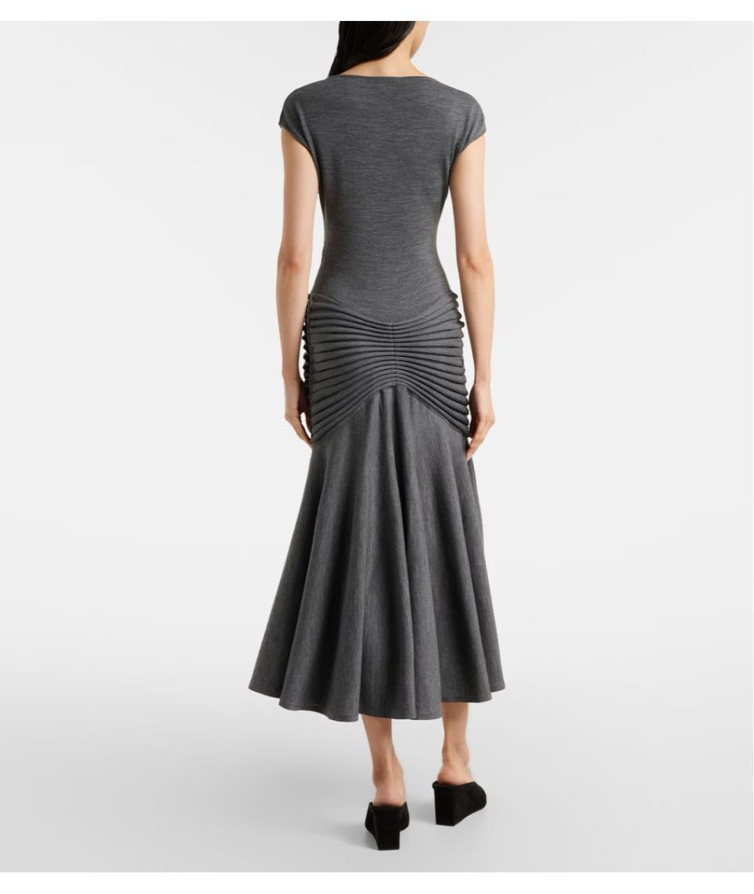 ALAIA Серое шерстяное повседневное платье, фото 3
