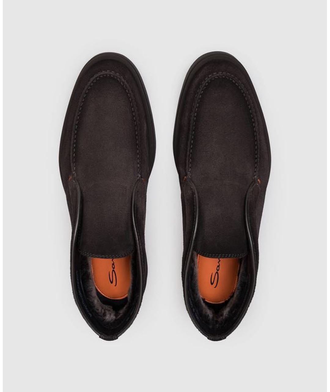 SANTONI Коричневые замшевые лоферы, фото 3