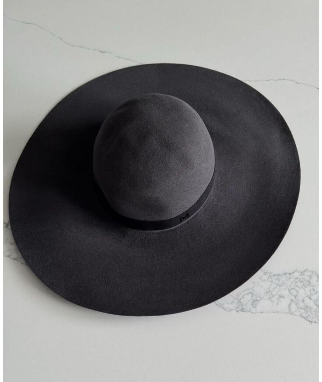 MAISON MICHEL Черная шерстяная шляпа, фото 2