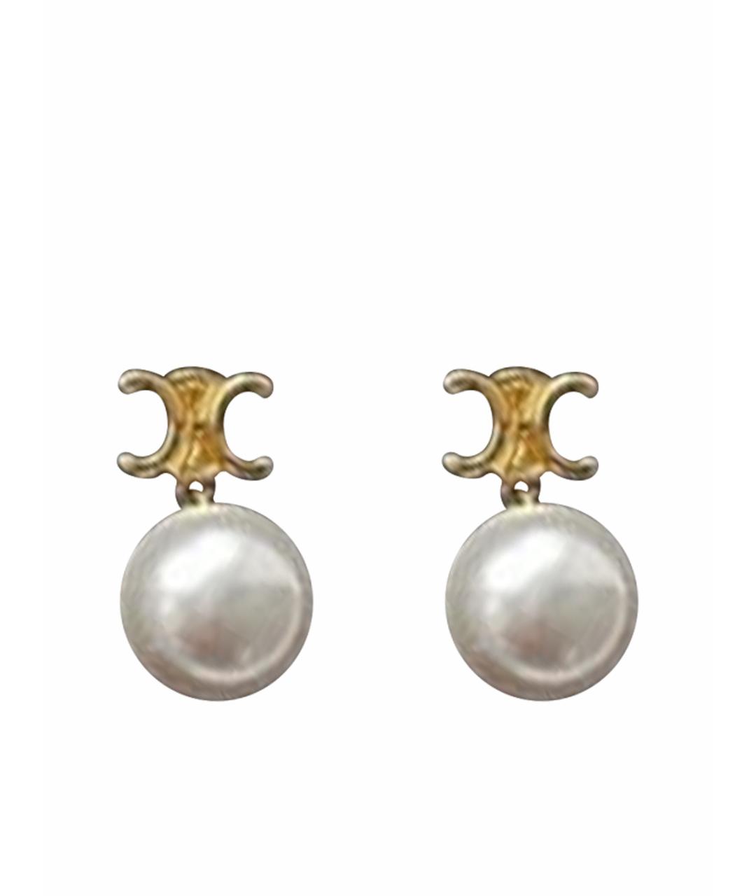 CELINE Золотые металлические серьги, фото 1