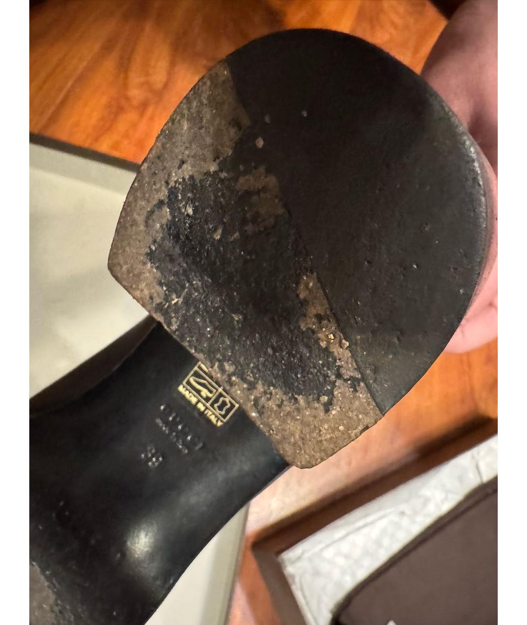 GUCCI Черные кожаные сапоги, фото 6