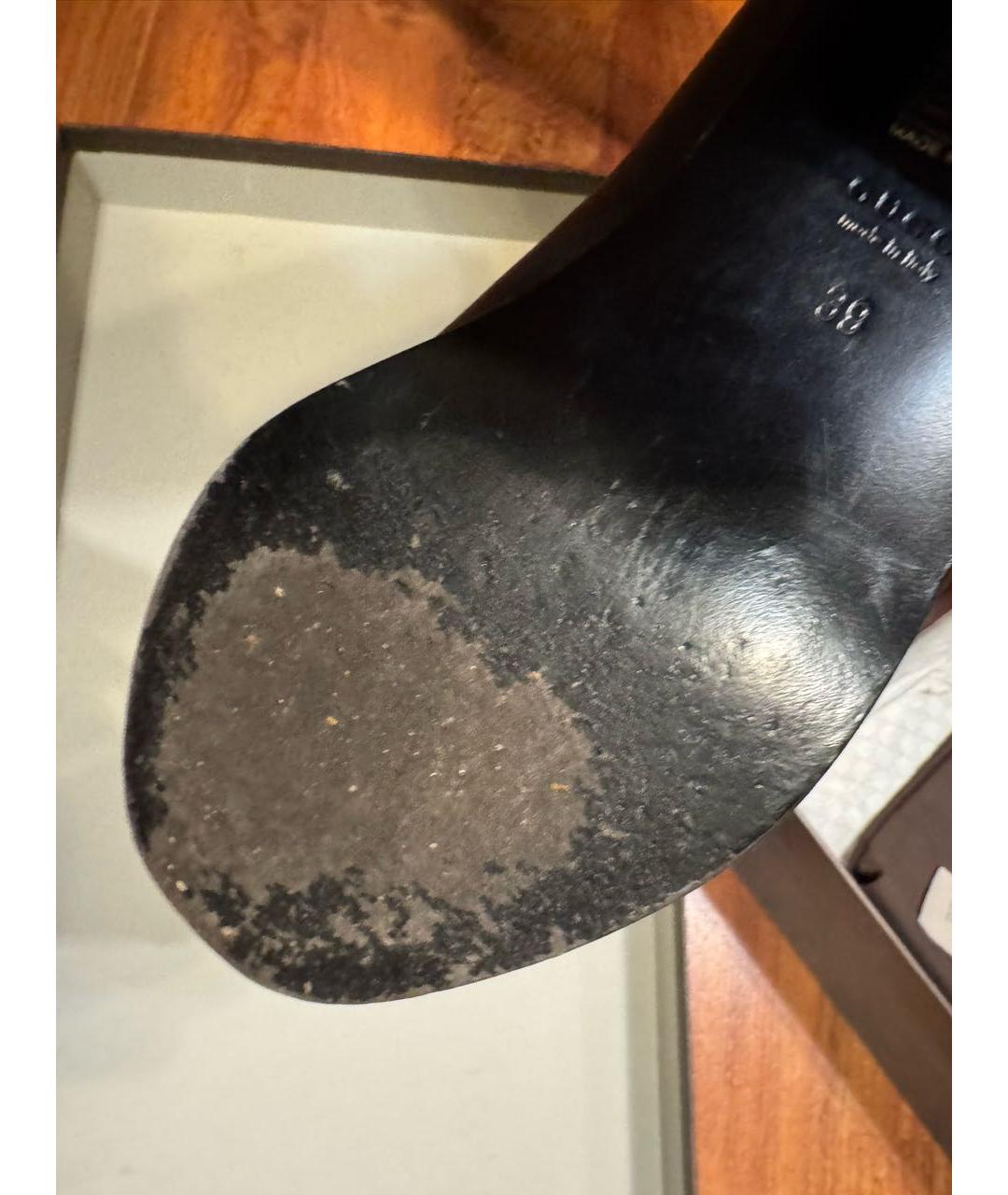 GUCCI Черные кожаные сапоги, фото 7