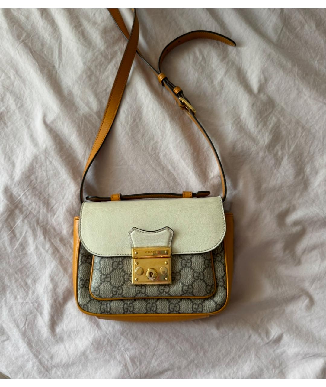 GUCCI Бежевая кожаная сумка через плечо, фото 5