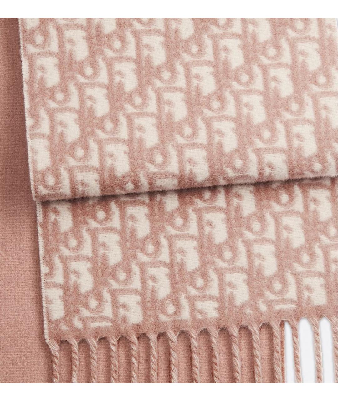 CHRISTIAN DIOR Розовый кашемировый шарф, фото 4
