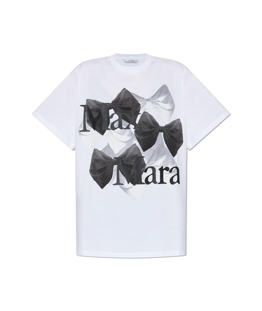 MAX MARA Белая хлопковая футболка, фото 1