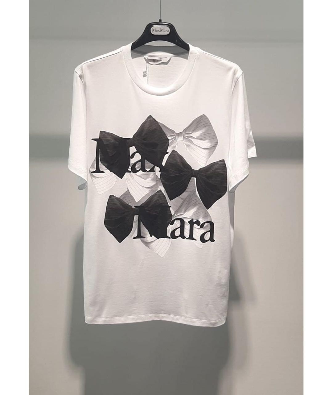 MAX MARA Белая хлопковая футболка, фото 2