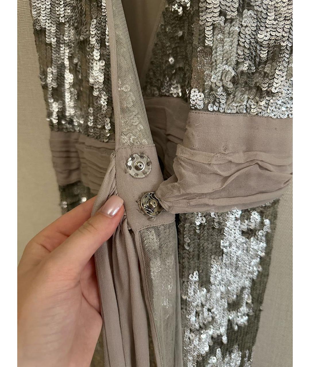 PINKO Серебряное вечернее платье, фото 4