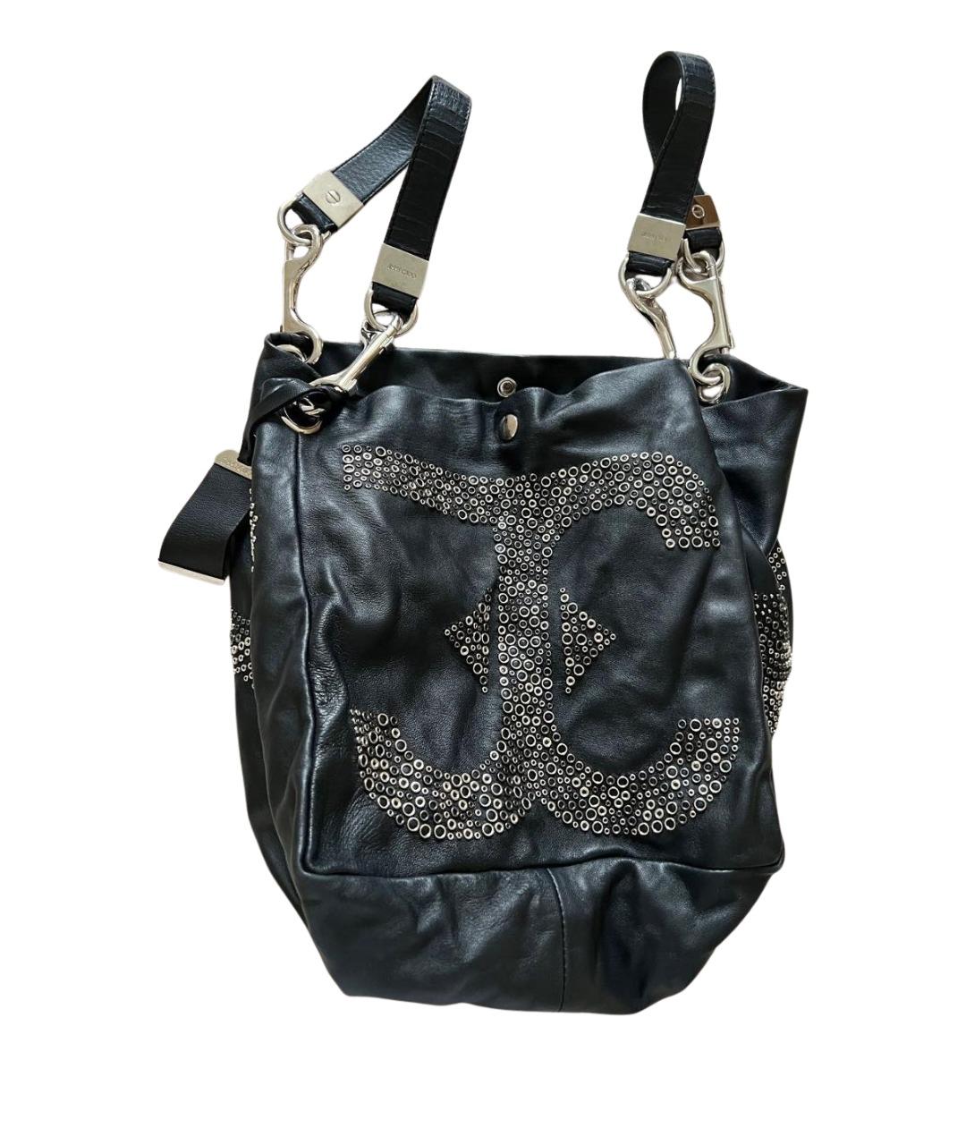 JIMMY CHOO Черная кожаная сумка тоут, фото 1