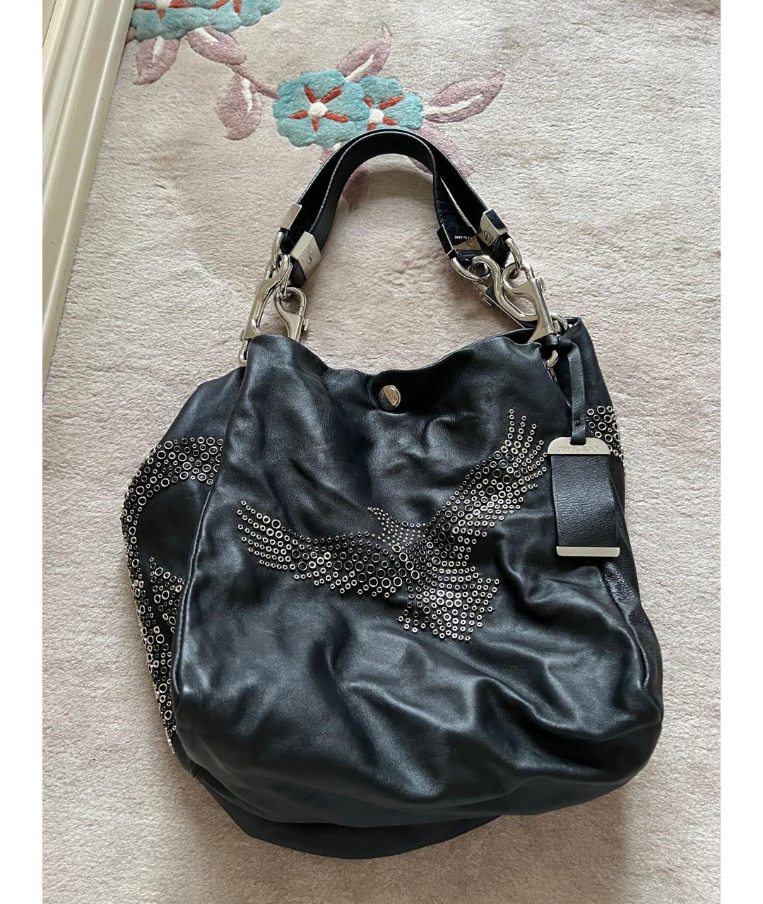 JIMMY CHOO Черная кожаная сумка тоут, фото 6