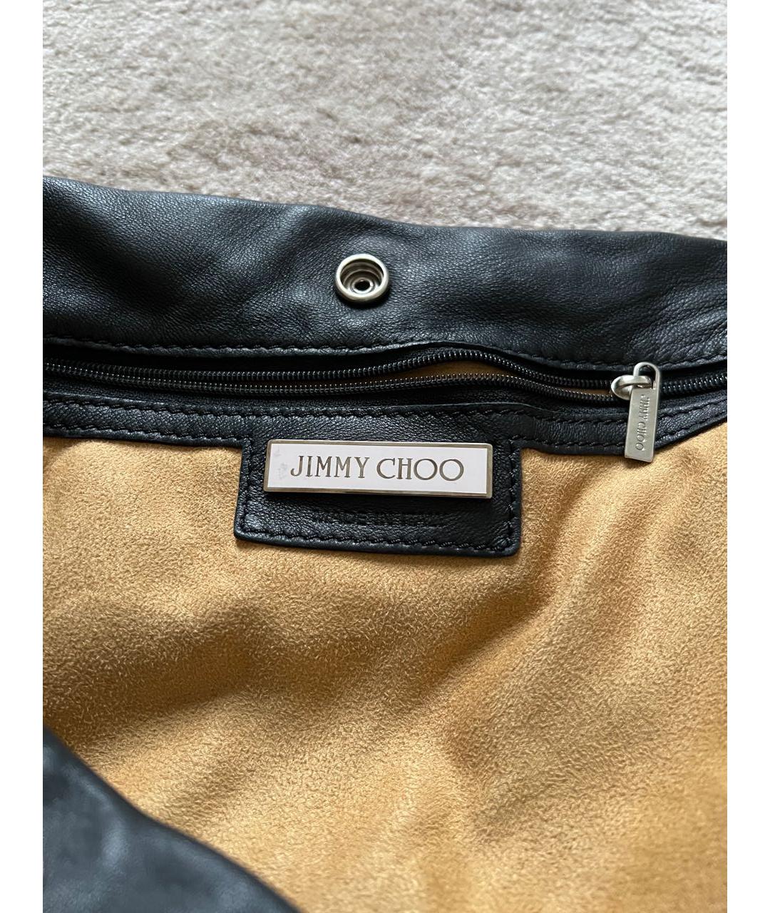 JIMMY CHOO Черная кожаная сумка тоут, фото 8