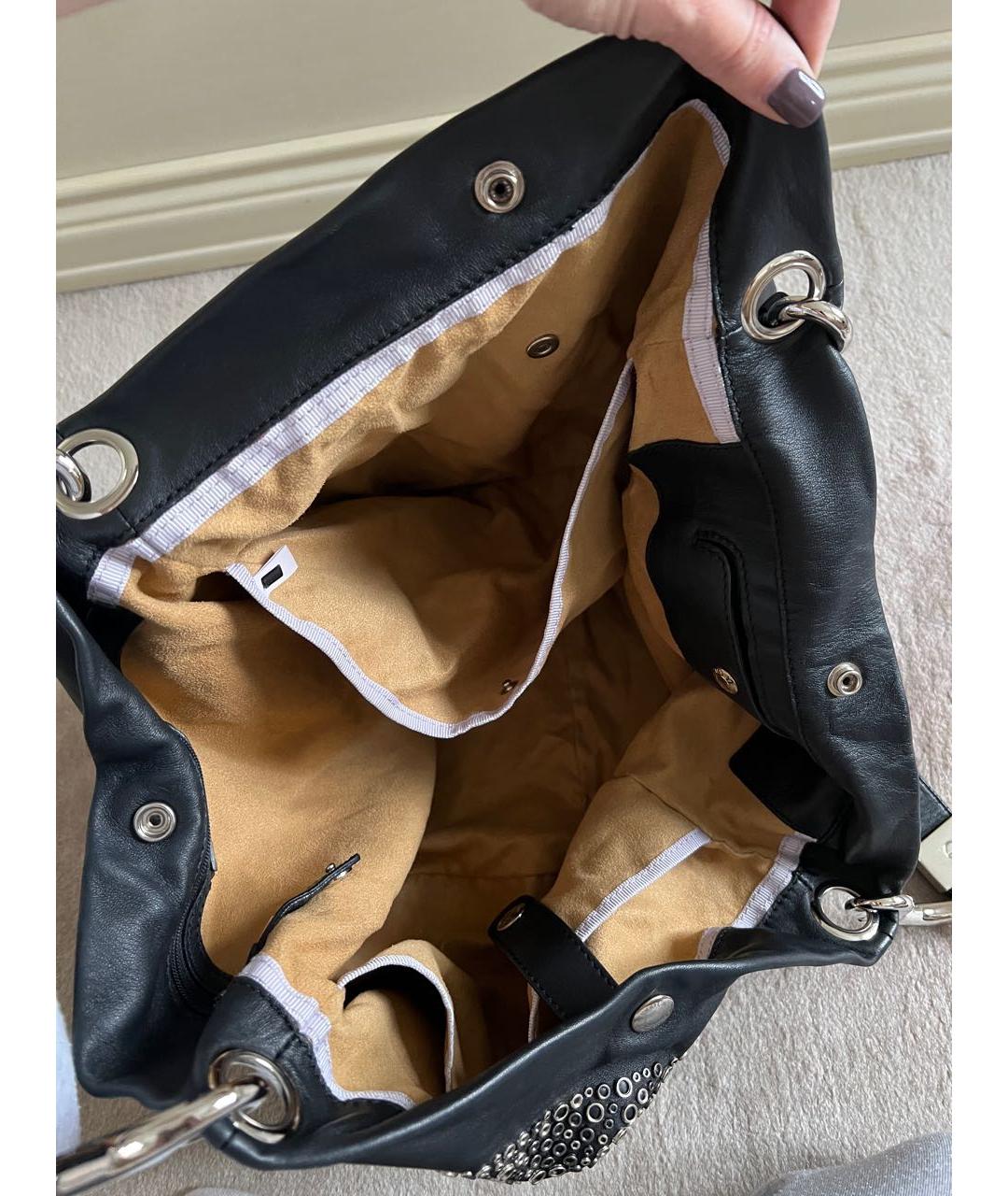 JIMMY CHOO Черная кожаная сумка тоут, фото 5