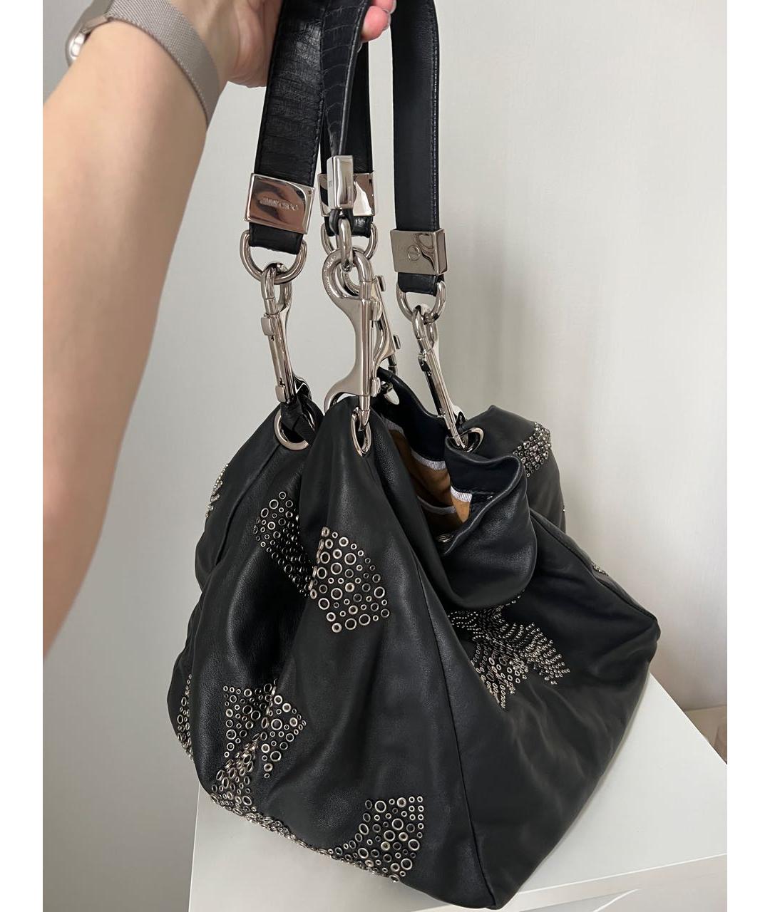JIMMY CHOO Черная кожаная сумка тоут, фото 3