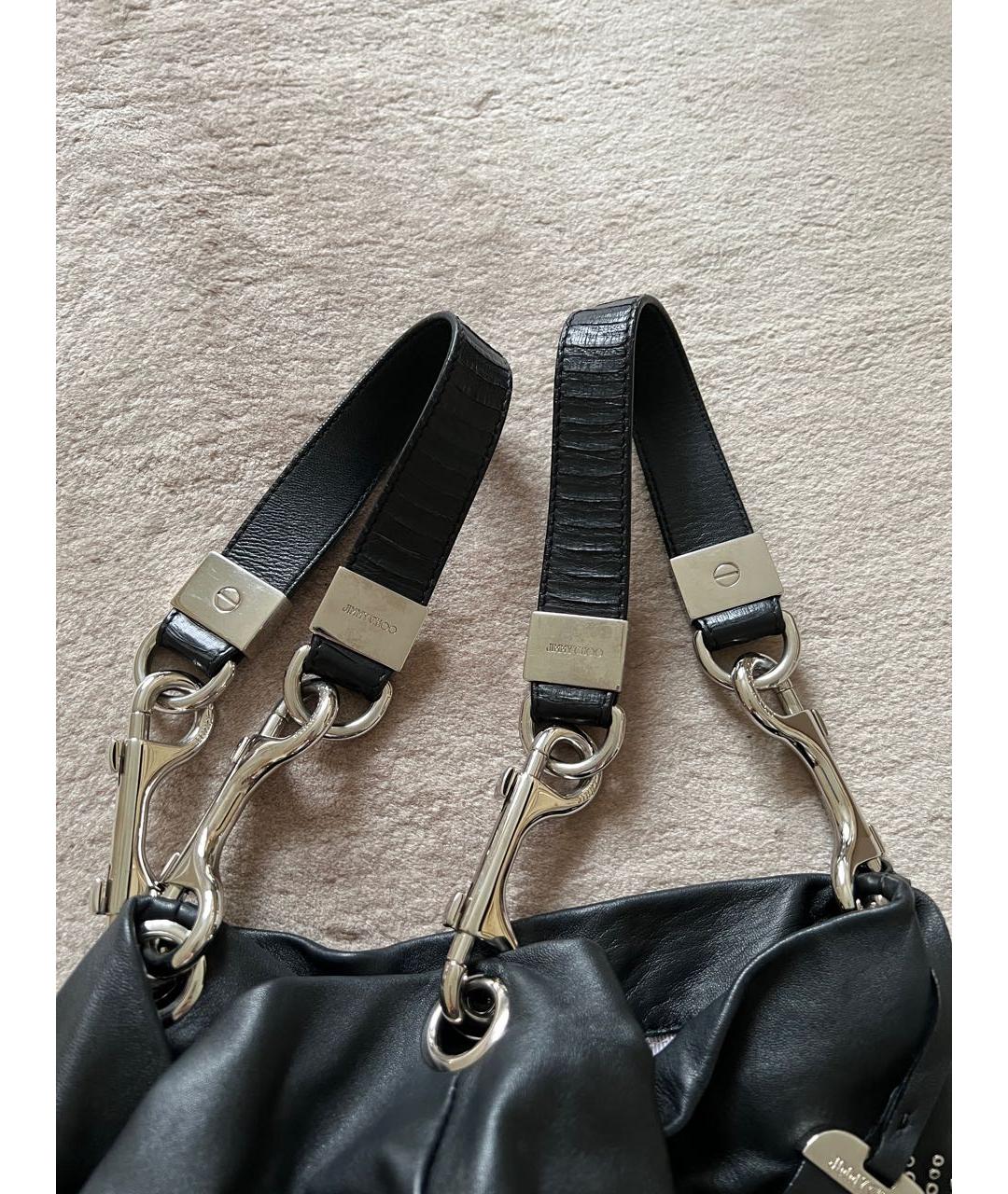 JIMMY CHOO Черная кожаная сумка тоут, фото 7