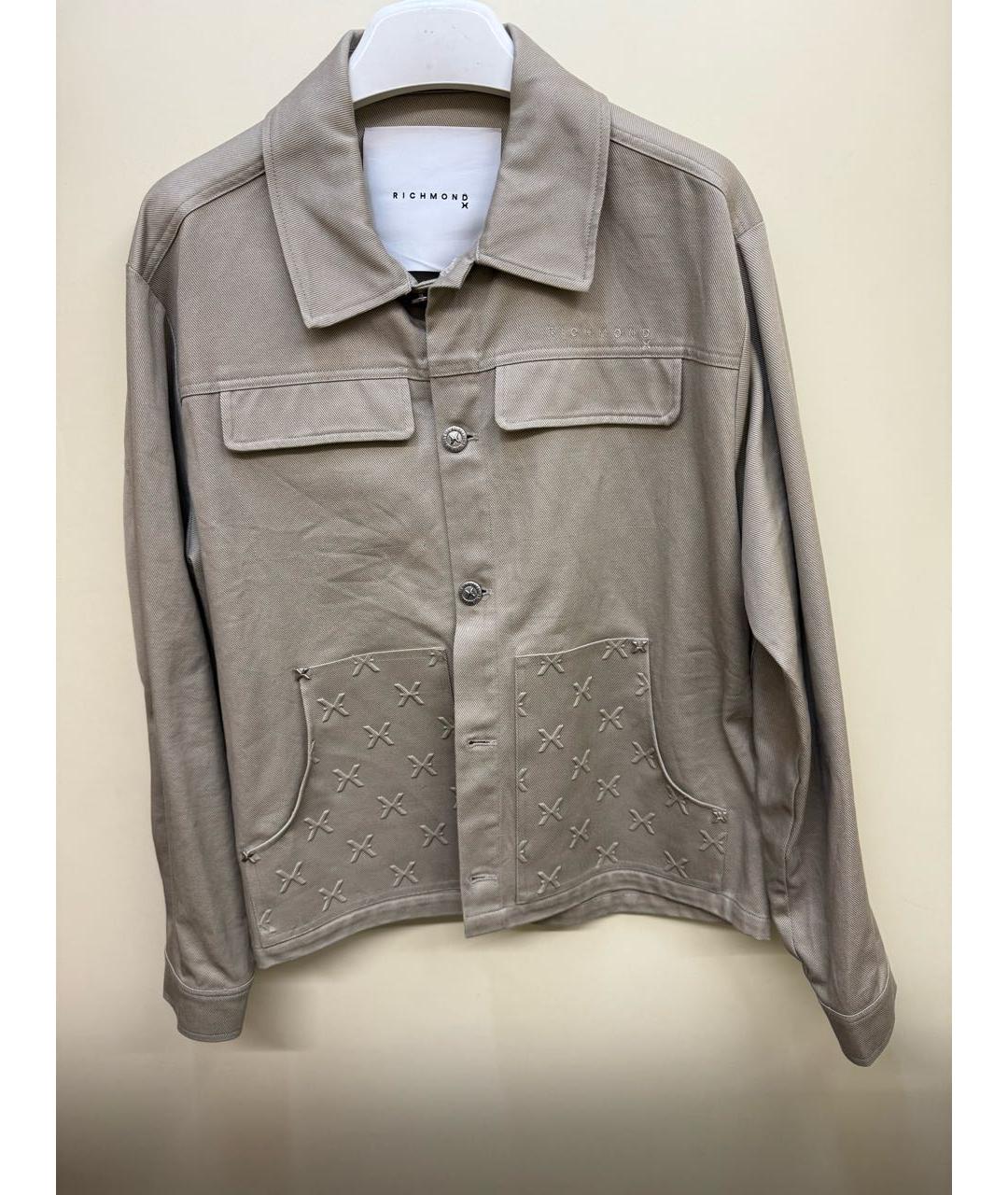 JOHN RICHMOND Бежевая хлопковая куртка, фото 9