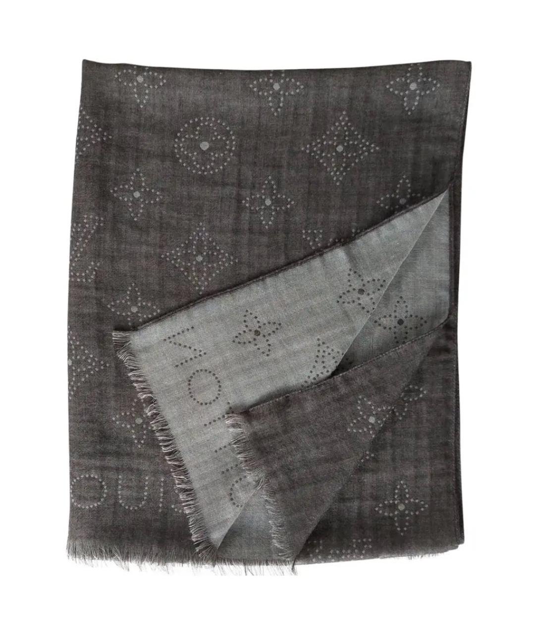 LOUIS VUITTON Серый кашемировый шарф, фото 1