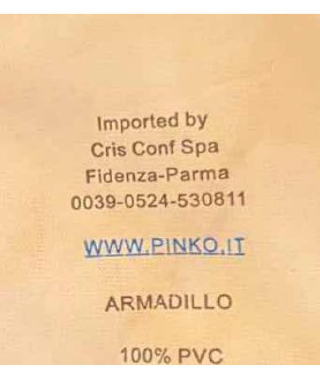 PINKO Серебряная тканевая сумка с короткими ручками, фото 7