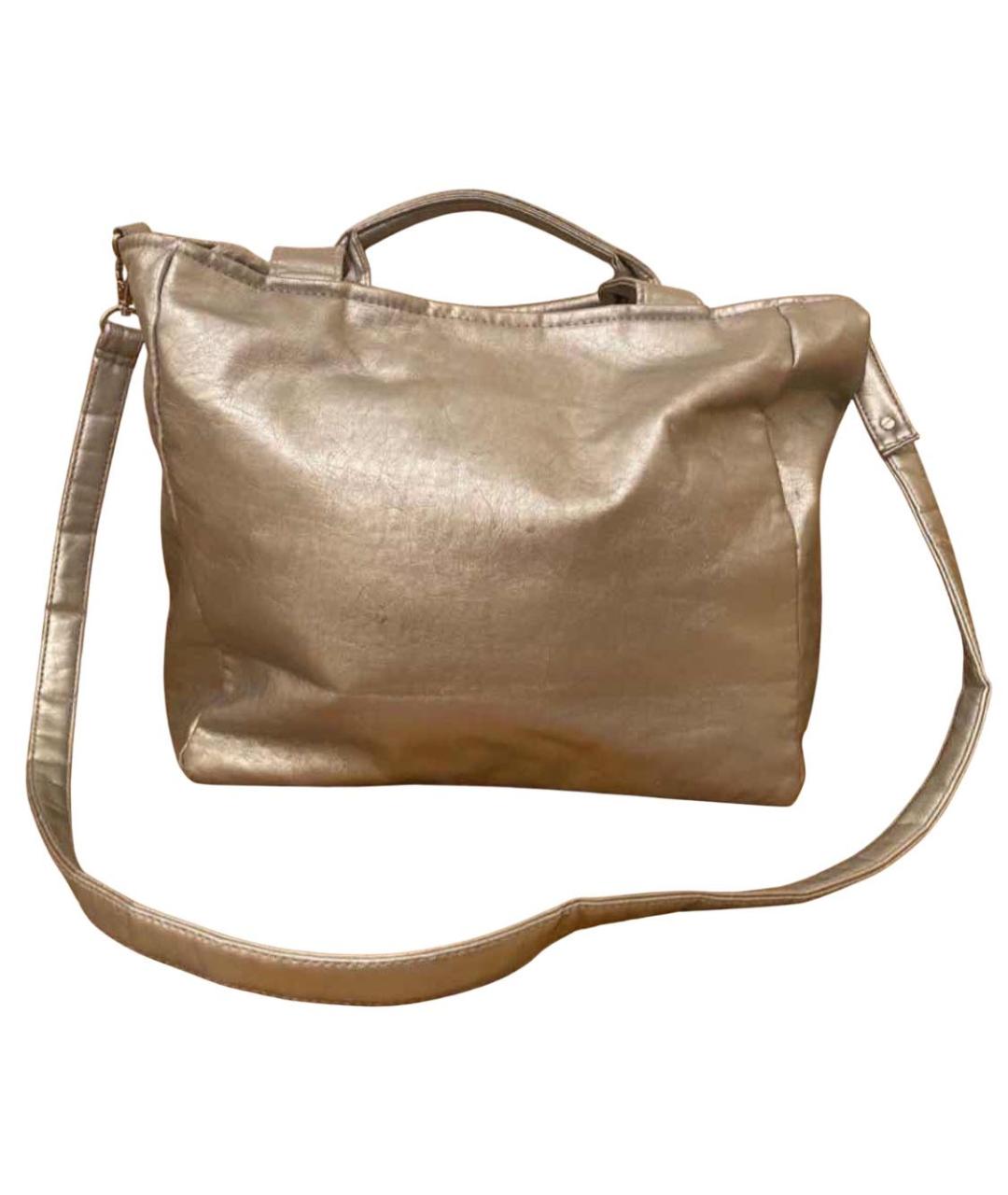 PINKO Серебряная тканевая сумка с короткими ручками, фото 2