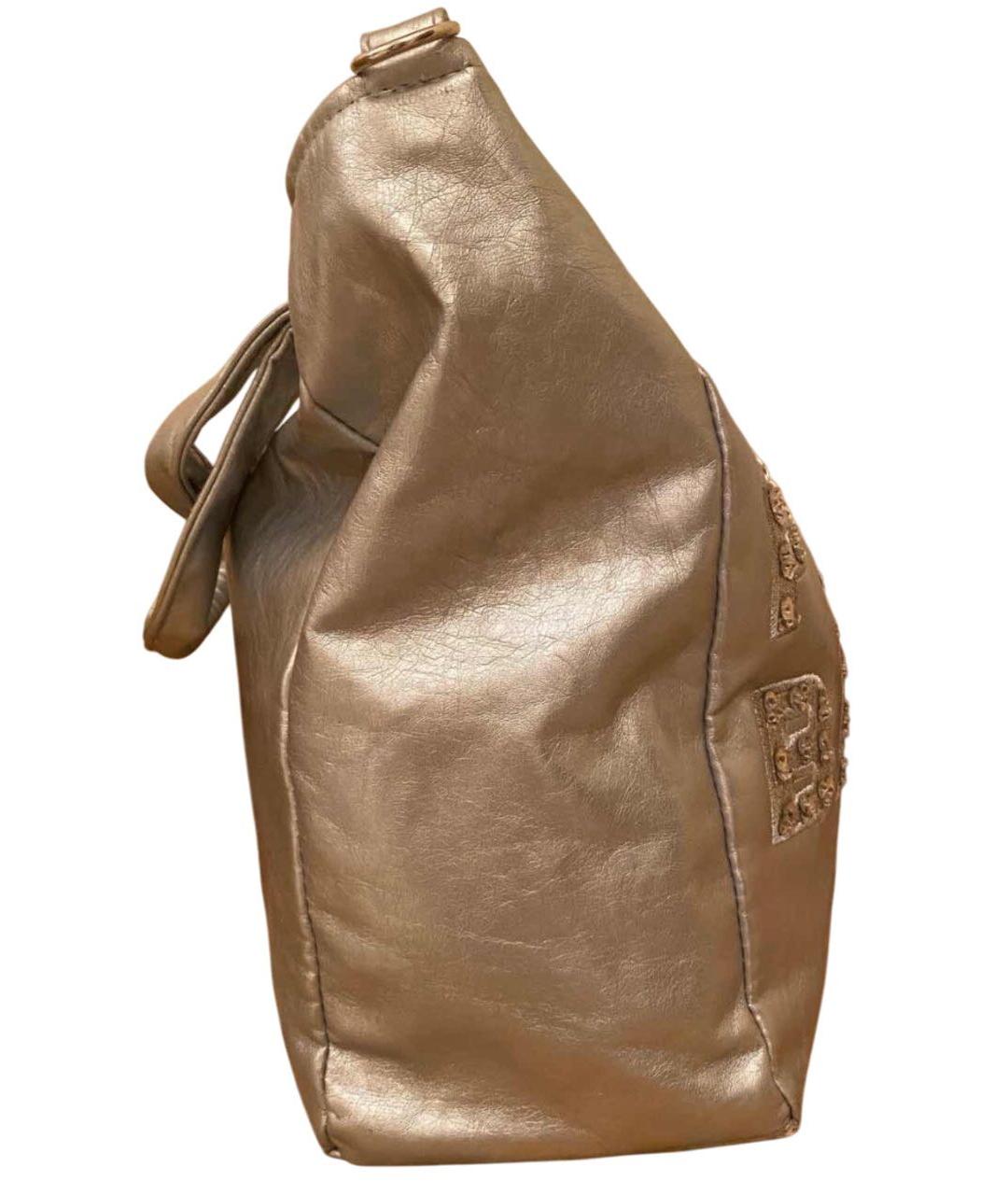 PINKO Серебряная тканевая сумка с короткими ручками, фото 3