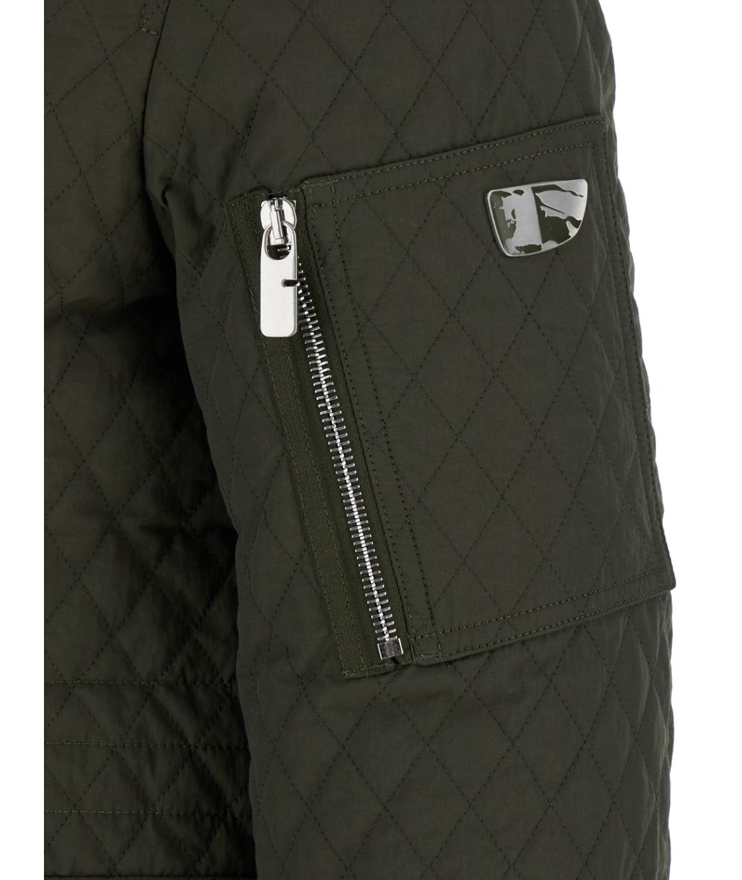 BURBERRY Зеленая полиамидовая куртка, фото 3