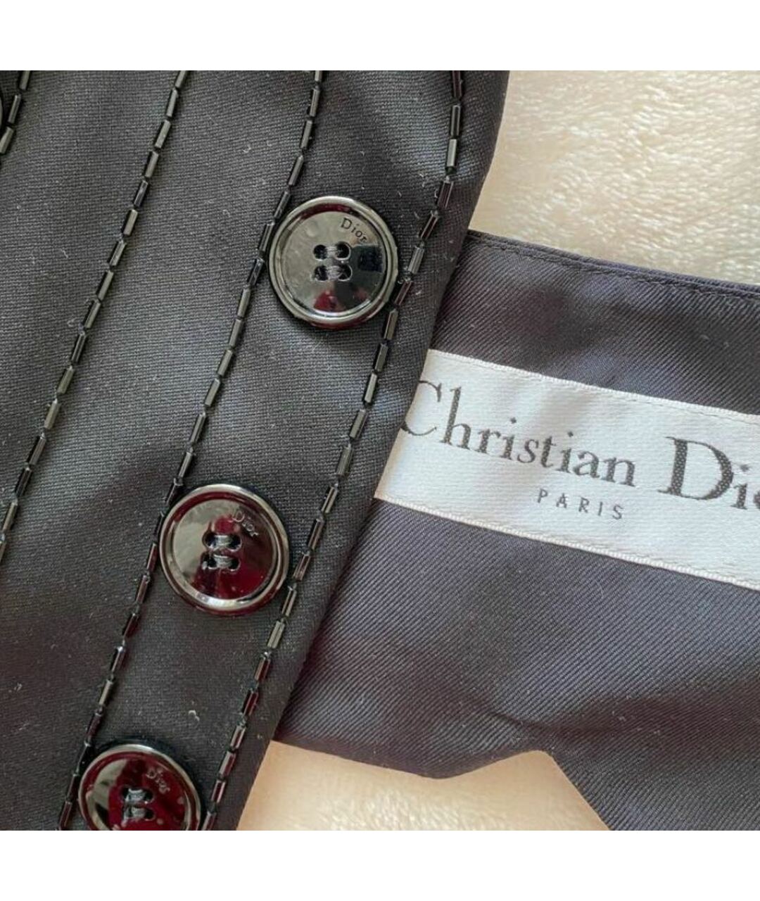 CHRISTIAN DIOR Черная шерстяная майка, фото 5