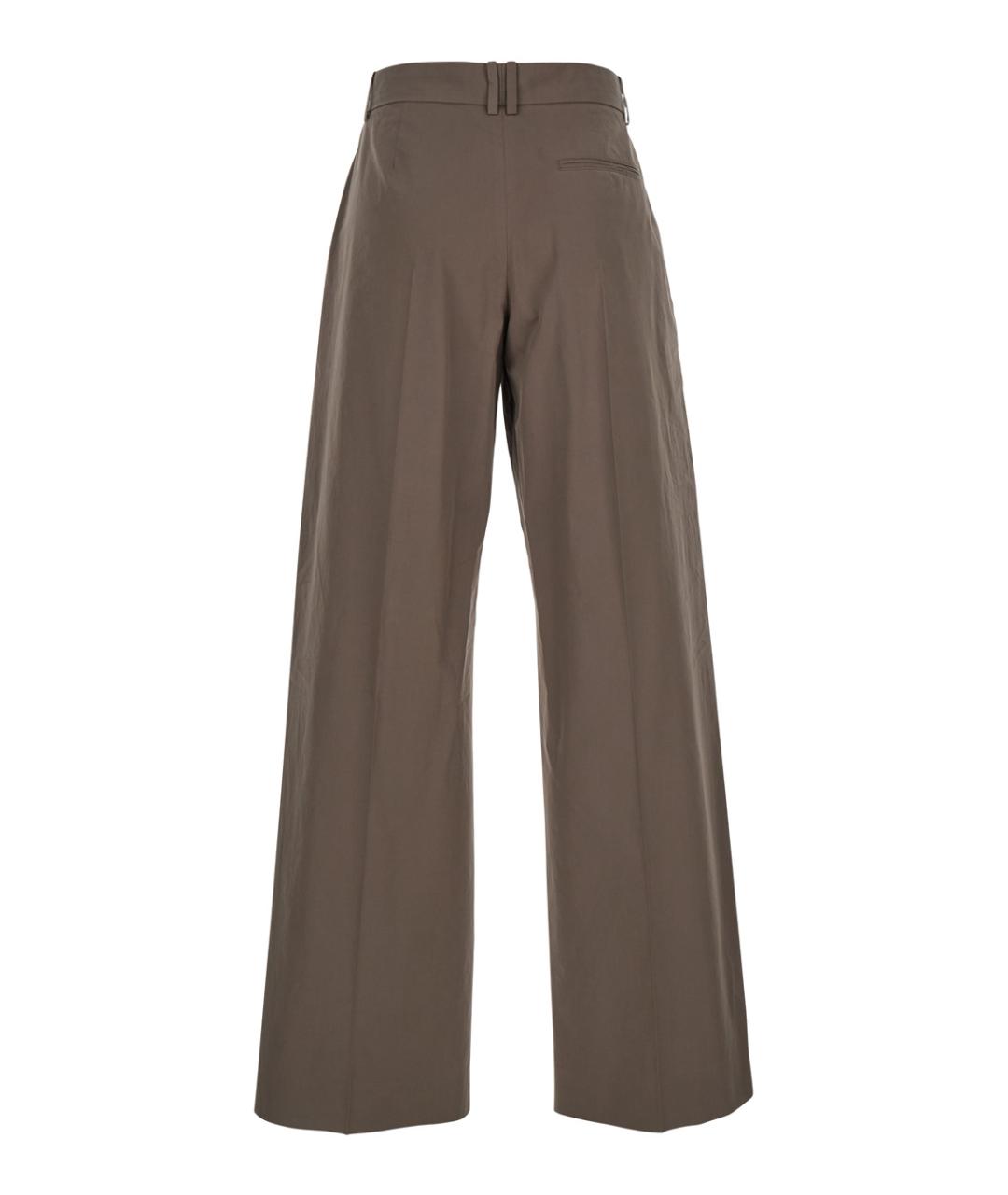 THE ROW Коричневые хлопковые прямые брюки, фото 2