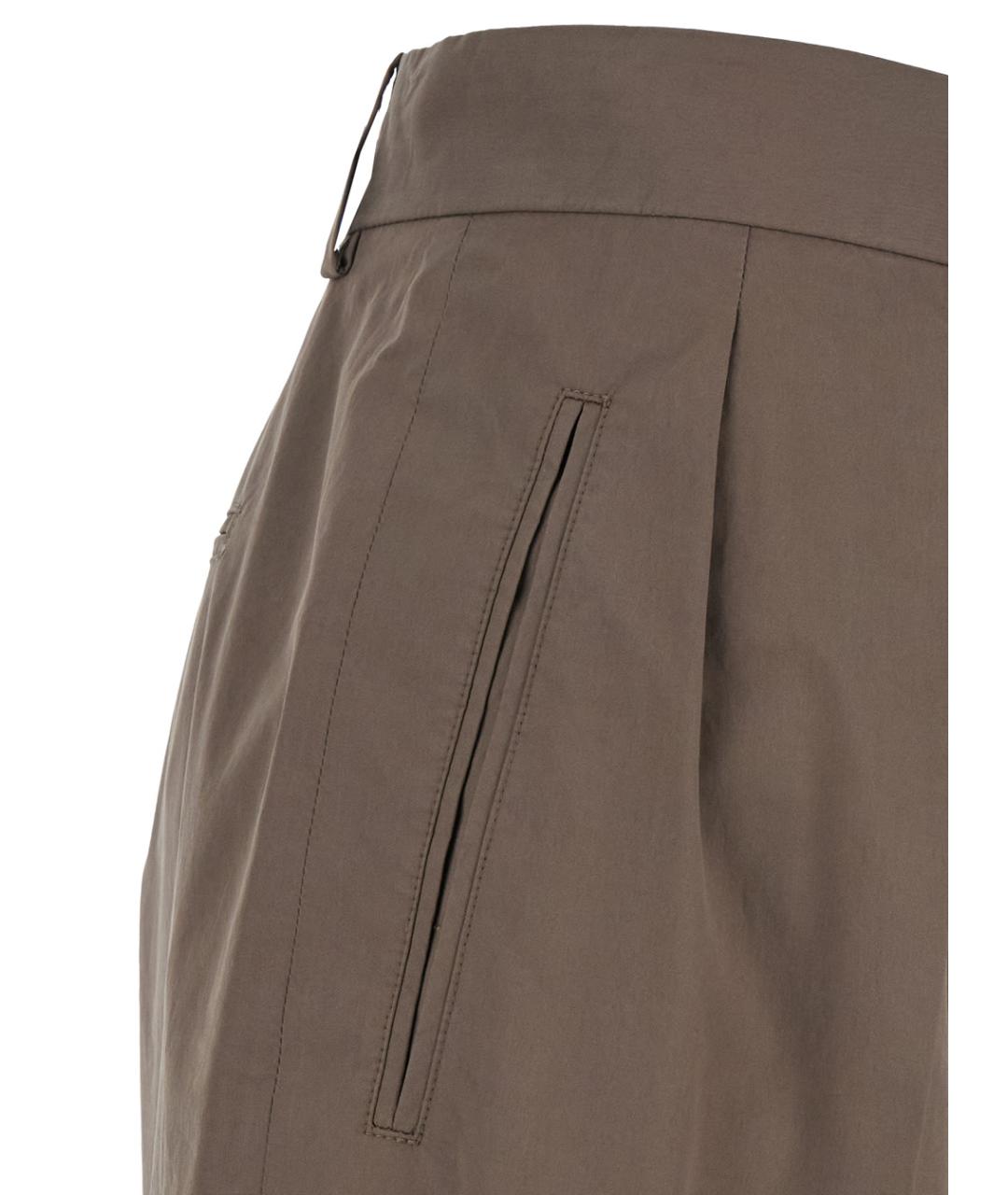 THE ROW Коричневые хлопковые прямые брюки, фото 3