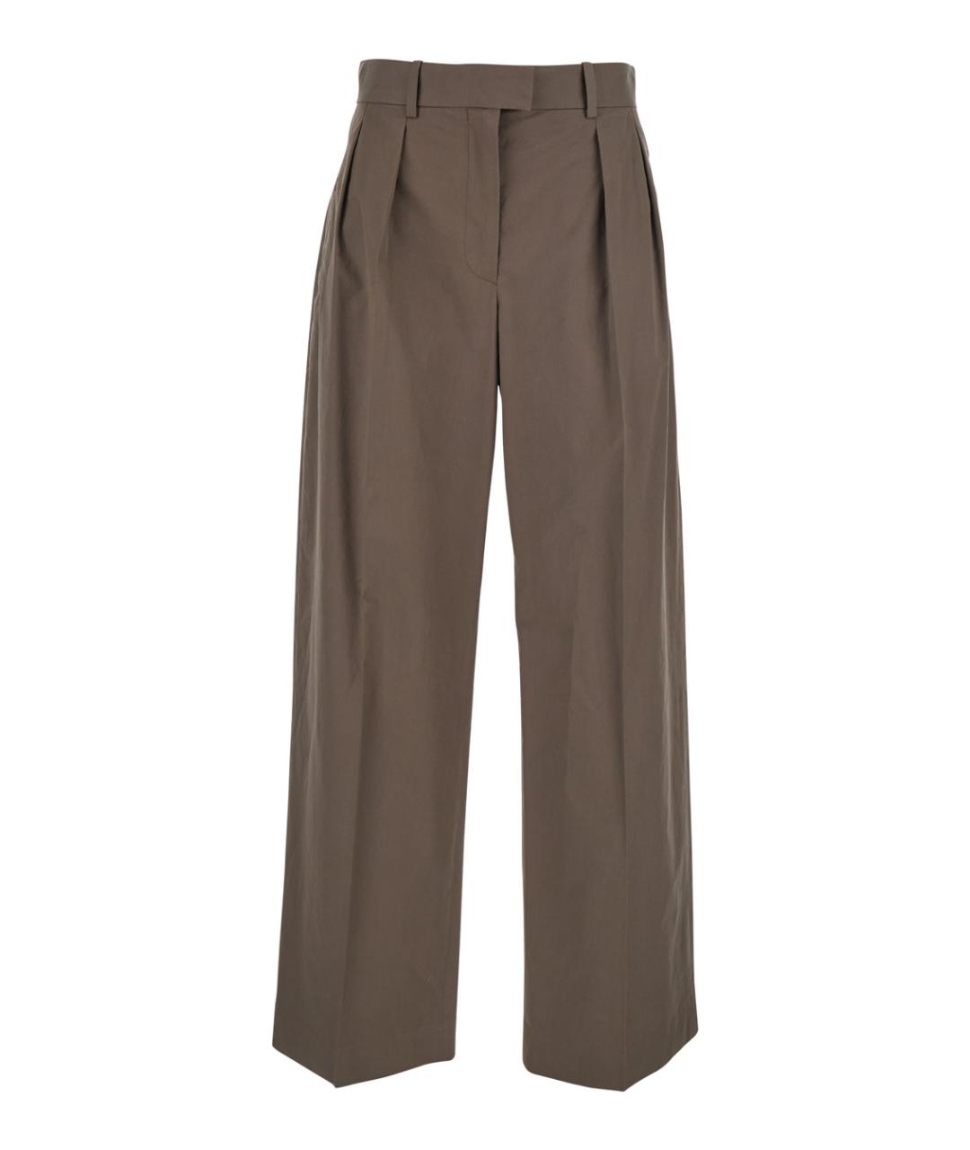 THE ROW Коричневые хлопковые прямые брюки, фото 1